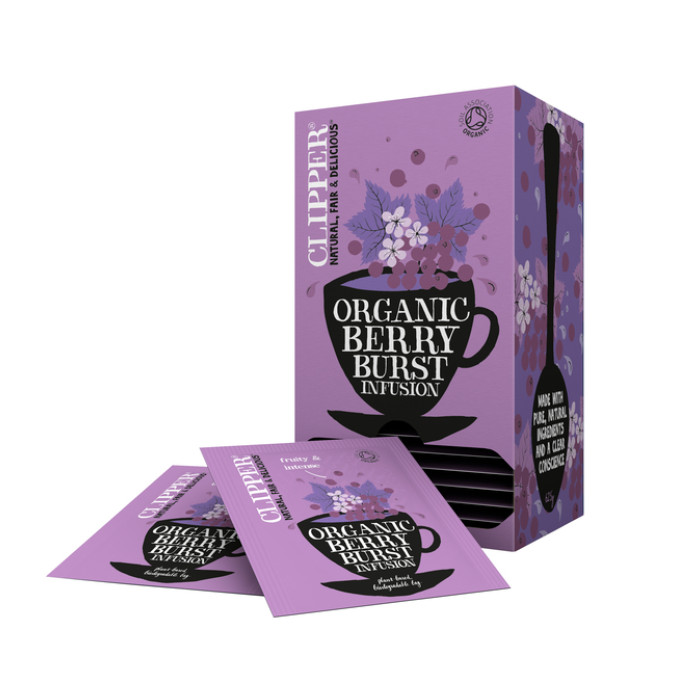 Thee Clipper infusion berry burst bio 25 zakjes