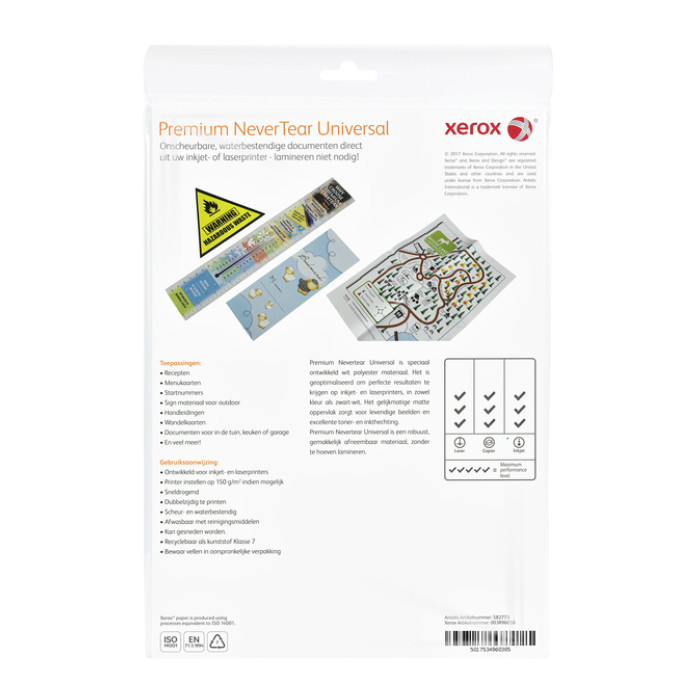 Nevertear Xerox Premium Universal A4 polyester 136micron wit 10 vel