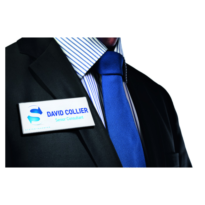 Badge Durable XL met combiklem 40x105mm set à 14 stuks