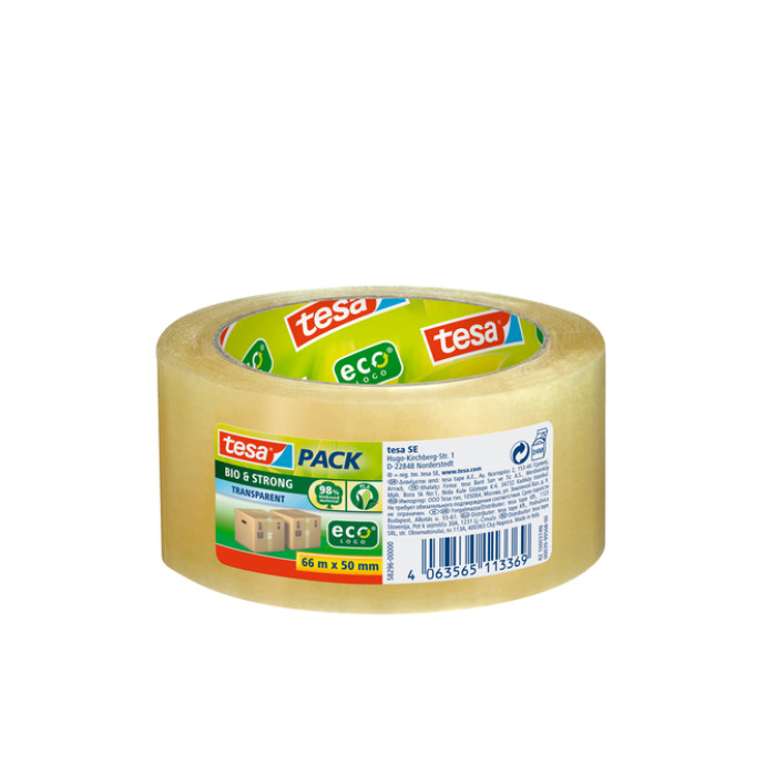 Verpakkingstape tesapack® Bio & Strong 66mx50mm transparant