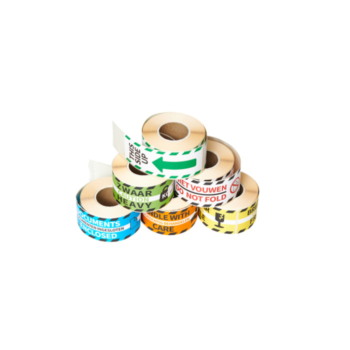 Waarschuwingsetiket Rillprint heavy 46x125mm groen 250 stuks