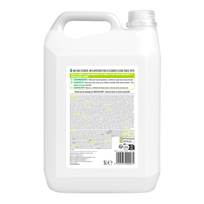 Allesreiniger Ecover citroengrass & gember navulflacon 5L