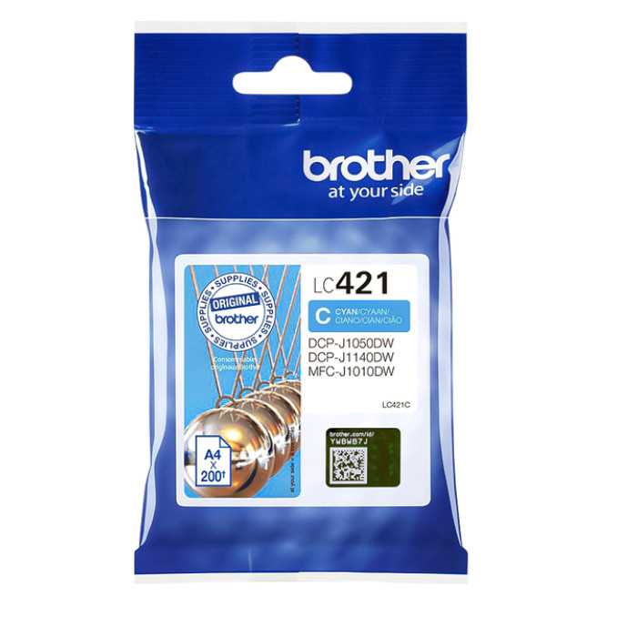 Inktcartridge Brother LC-421C blauw