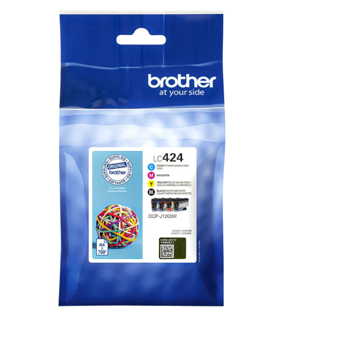 Inktcartridge Brother LC-424 zwart + 3 kleuren
