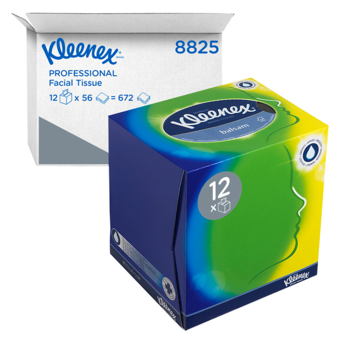 Facial tissues Kleenex kubus 3-laags 56 vel wit 8825