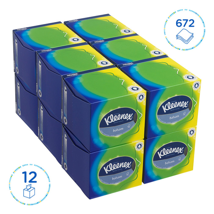 Facial tissues Kleenex kubus 3-laags 56 vel wit 8825