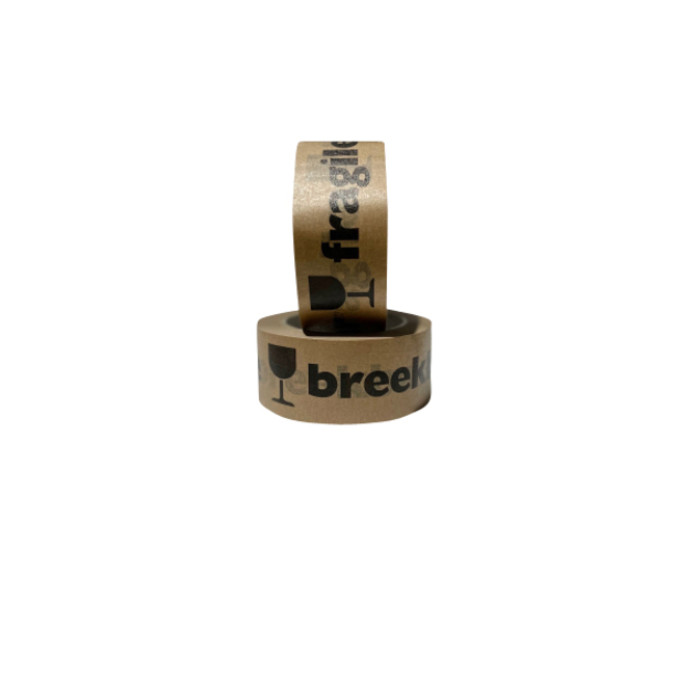 Waarschuwingstape IEZZY 50mmx50m 80% gerecycled papier bruin zwart