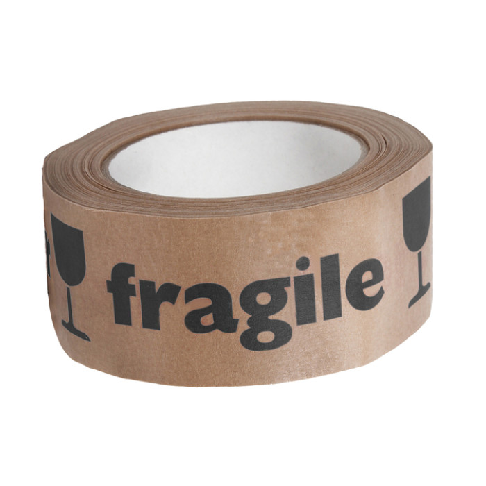 Waarschuwingstape IEZZY 50mmx50m 80% gerecycled papier bruin zwart