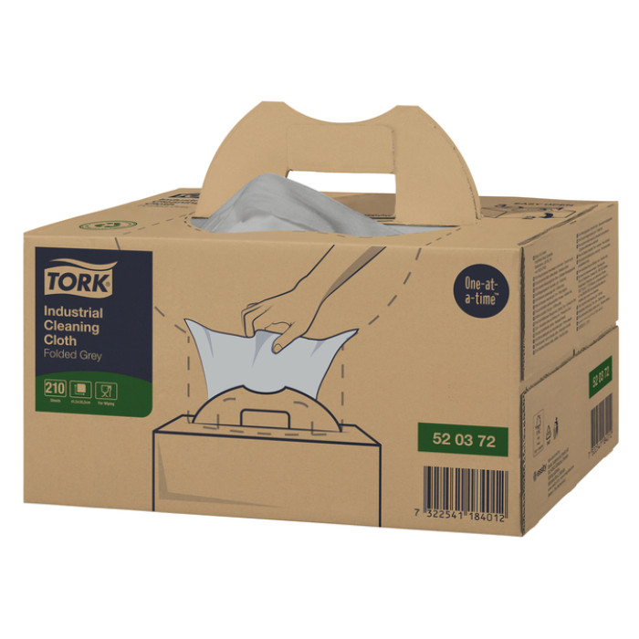 Reinigingsdoek Tork W7 Premium Industrial dispenserdoos 1-laags 210 vel grijs 520372