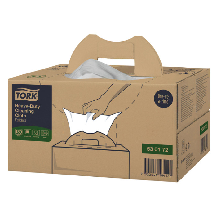 Reinigingsdoek Tork W7 Premium Heavy-Duty dispenserdoos 1-laags 180 vel wit 530172