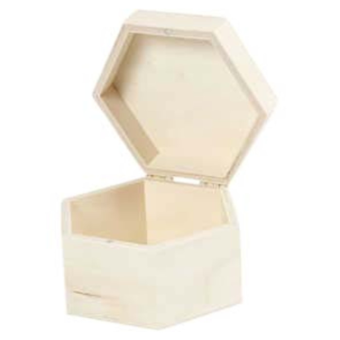Kistje Creativ Company zeshoek 12x7cm triplex