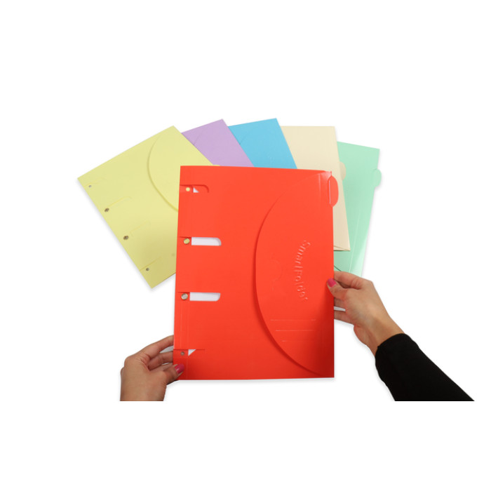 Smartfolder geperforeerde opbergmappen gelamineerd A4 assorti 6 stuks