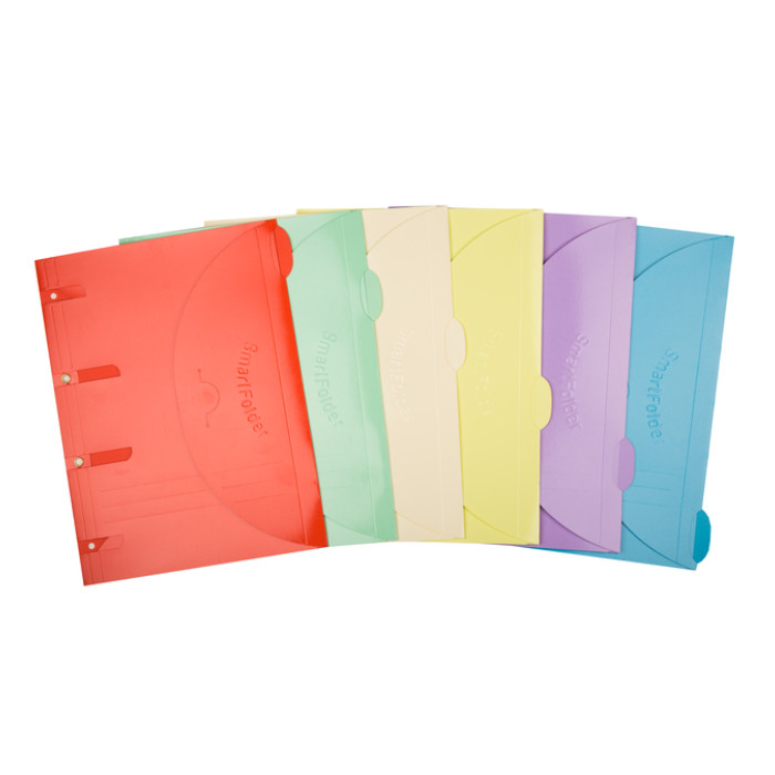 Smartfolder geperforeerde opbergmappen gelamineerd A4 assorti 6 stuks