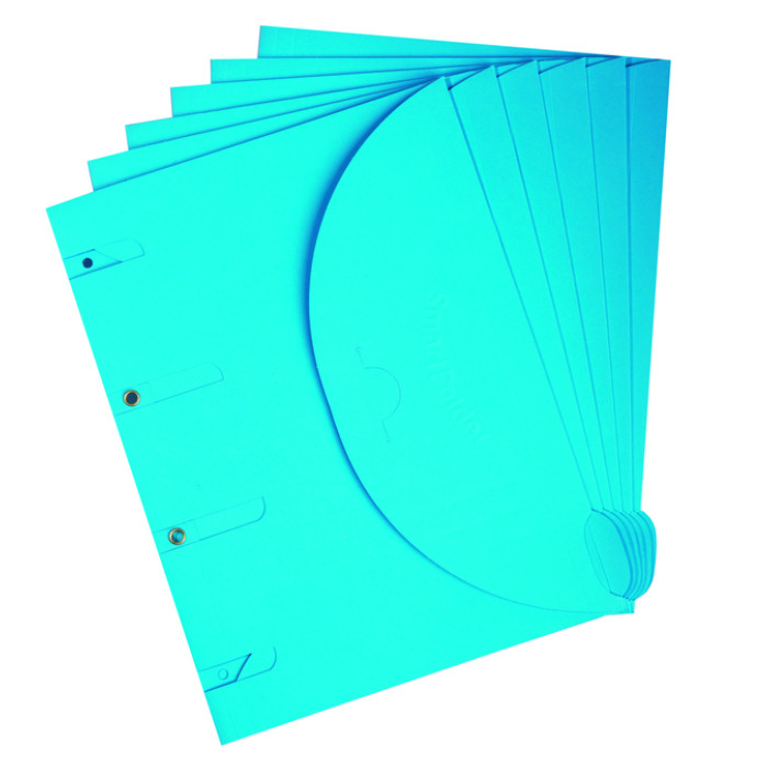 Smartfolder geperforeerde opbergmappen A4 blauw 6 stuks