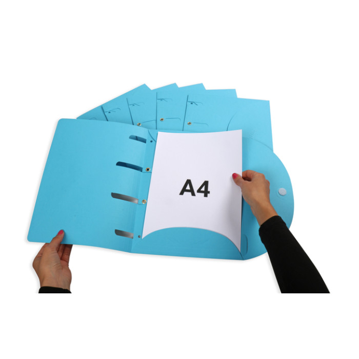 Smartfolder geperforeerde opbergmappen A4 blauw 6 stuks