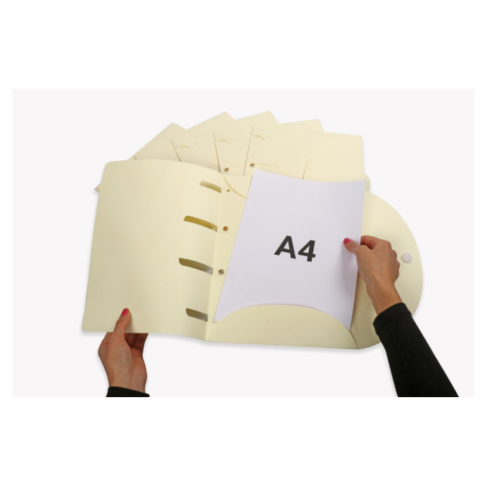 Smartfolder geperforeerde opbergmappen A4 Beige 6 stuks