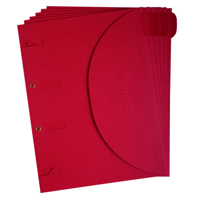 Smartfolder geperforeerde opbergmappen A4 Rood 6 stuks