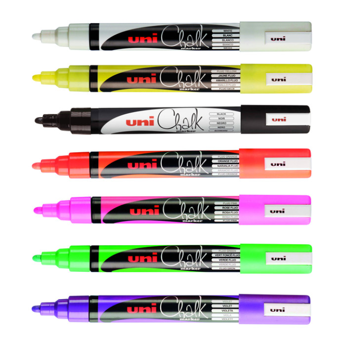 Krijtstift Uni-ball chalk rond 1.8-2.5mm fluor roze