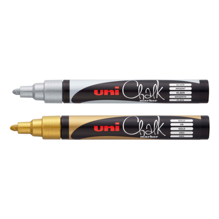 Krijtstift Uni-ball chalk rond 1.8-2.5mm zilver