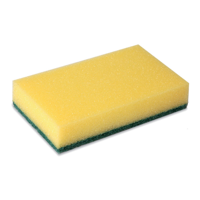 Schuurspons Cleaninq 140x90x28mm geel/groen 10 stuks