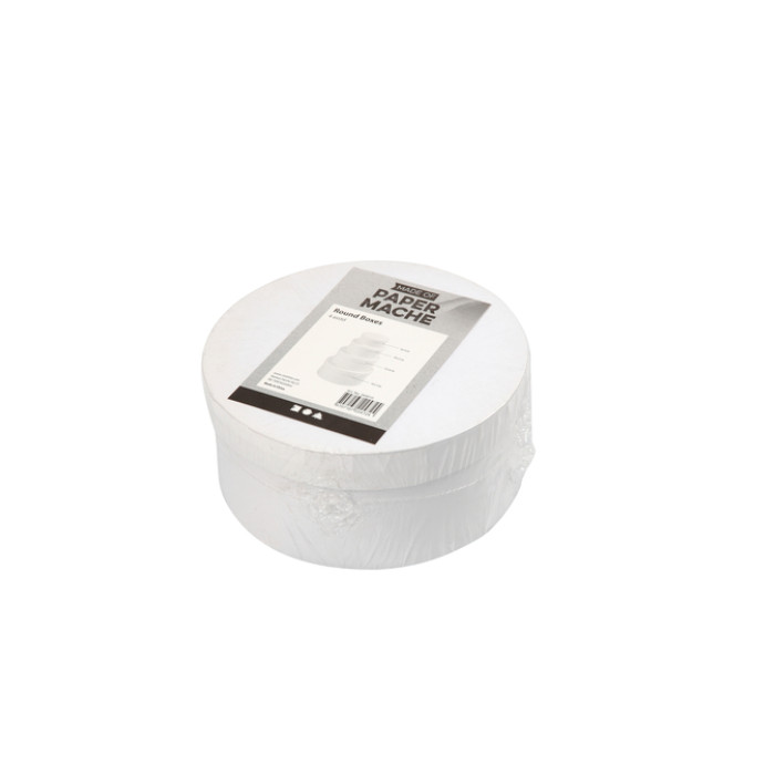 Doos Creativ Company rond 4 stuks Ø 8, 10, 12, 14cm, hoogte 4, 5, 6, 7cm wit