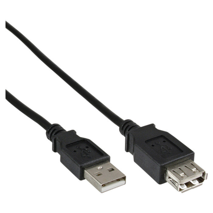 Kabel inLine verlengkabel USB-A 2.0 M/V 1,8 meter zwart