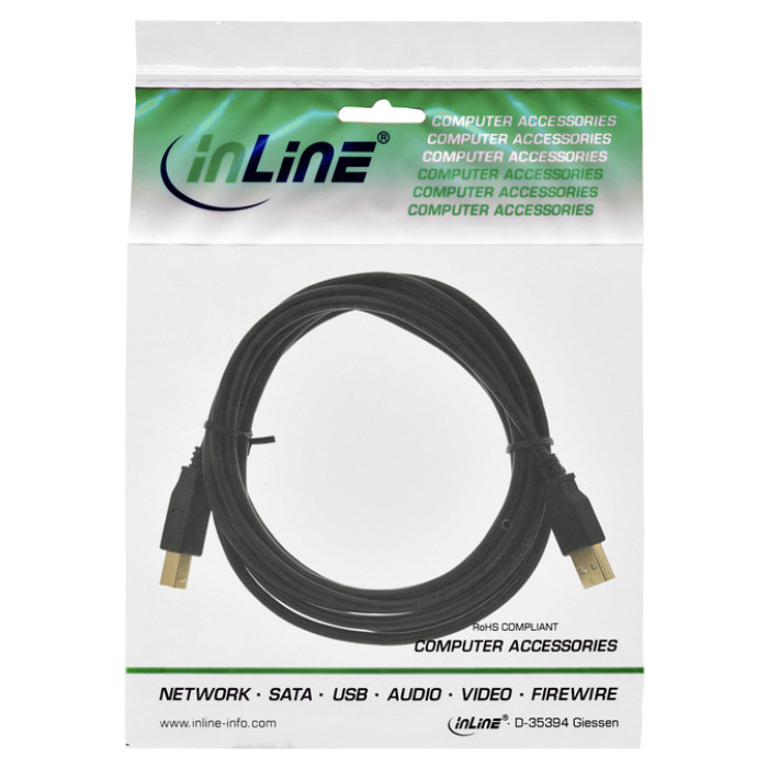 Kabel inLine verlengkabel USB-A 2.0 M/V 1,8 meter zwart