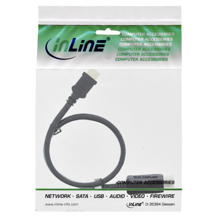 Kabel inLine Displayport HDMI 4K M/M 2 meter zwart