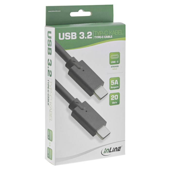 Kabel inLine USB-C 3.2 GEN.2 M/M 2 meter zwart