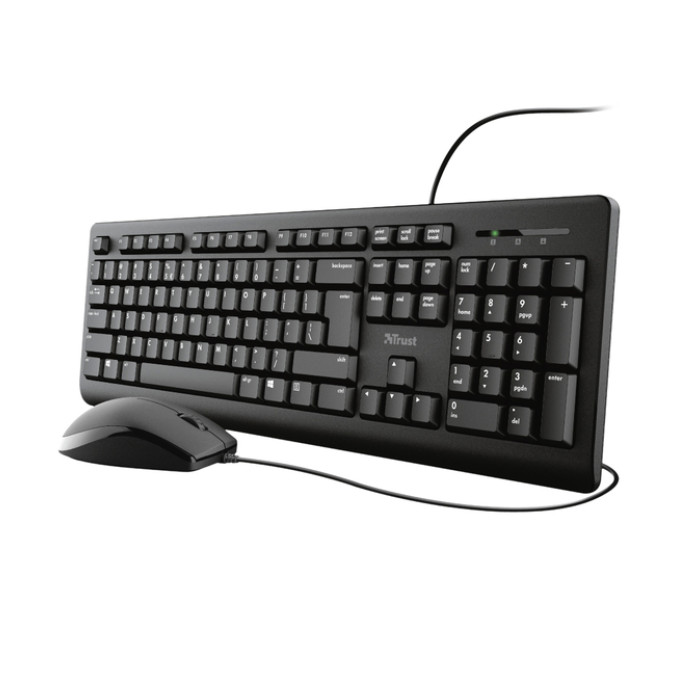 Toetsenbord Trust Primo + muis zwart