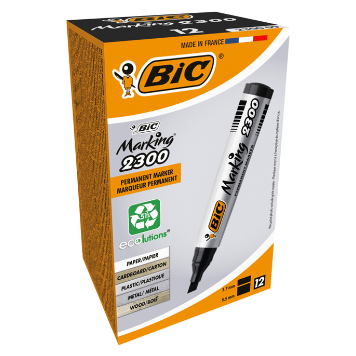 Viltstift Bic 2300 ecolutions schuin medium zwart