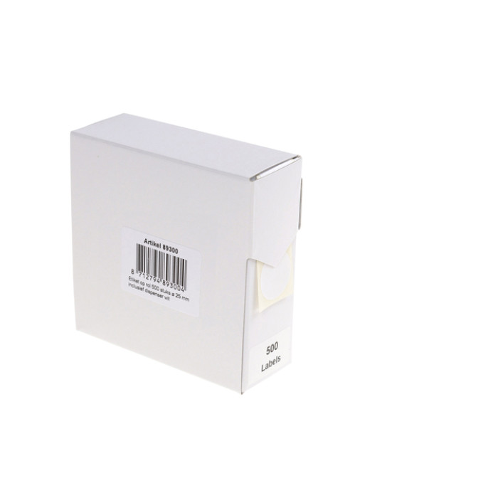 Etiket Rillprint 25mm 500st op rol wit