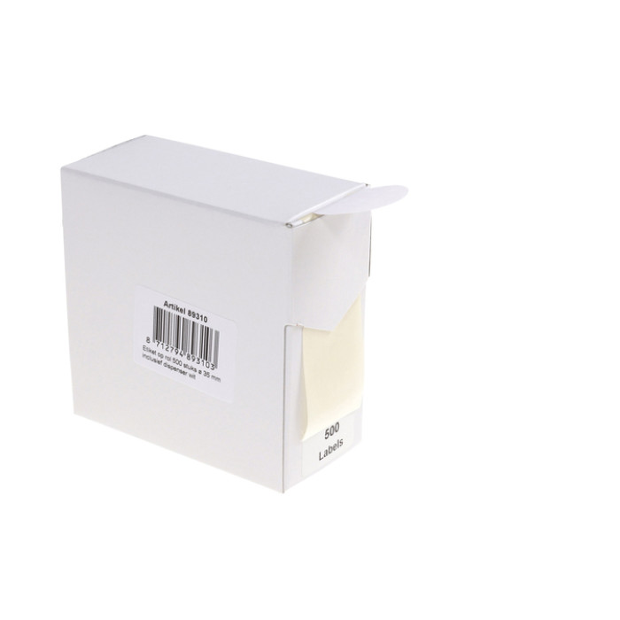 Etiket Rillprint 35mm 500st op rol wit