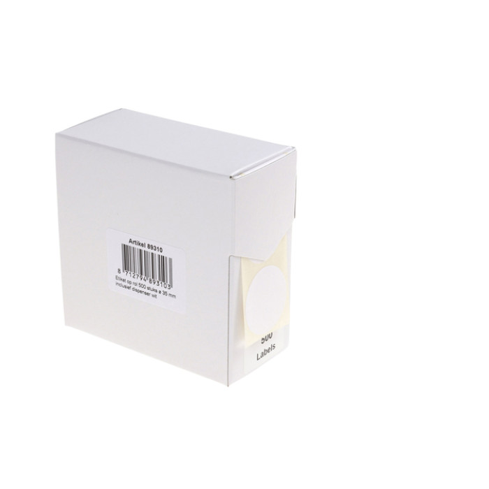 Etiket Rillprint 35mm 500st op rol wit