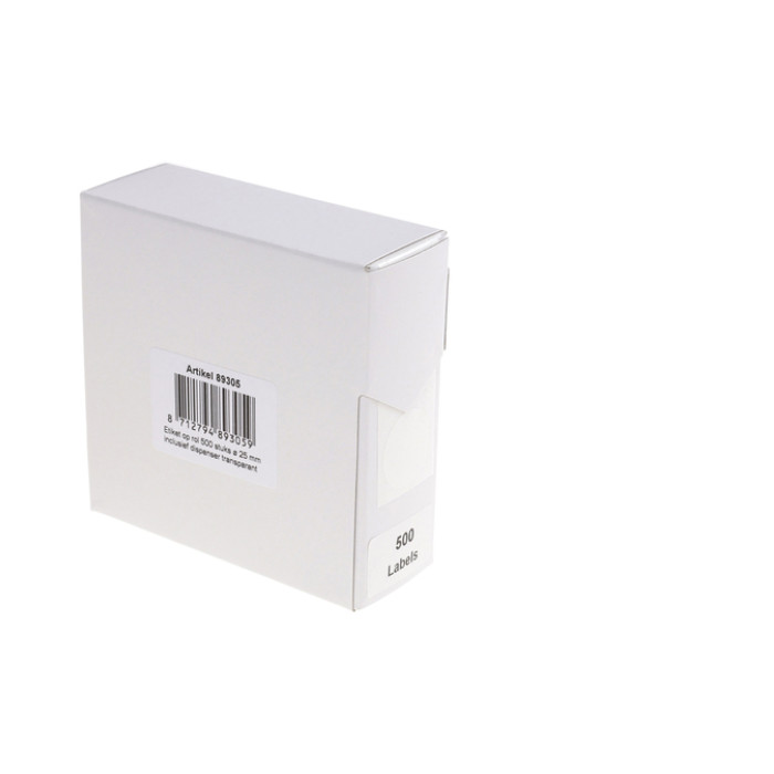 Etiket Rillprint 25mm 500st op rol transparant