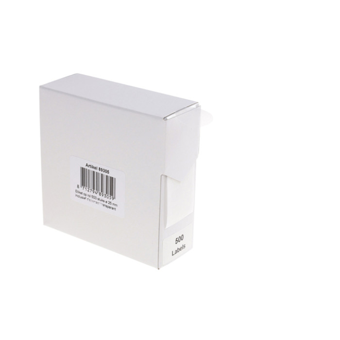 Etiket Rillprint 25mm 500st op rol transparant