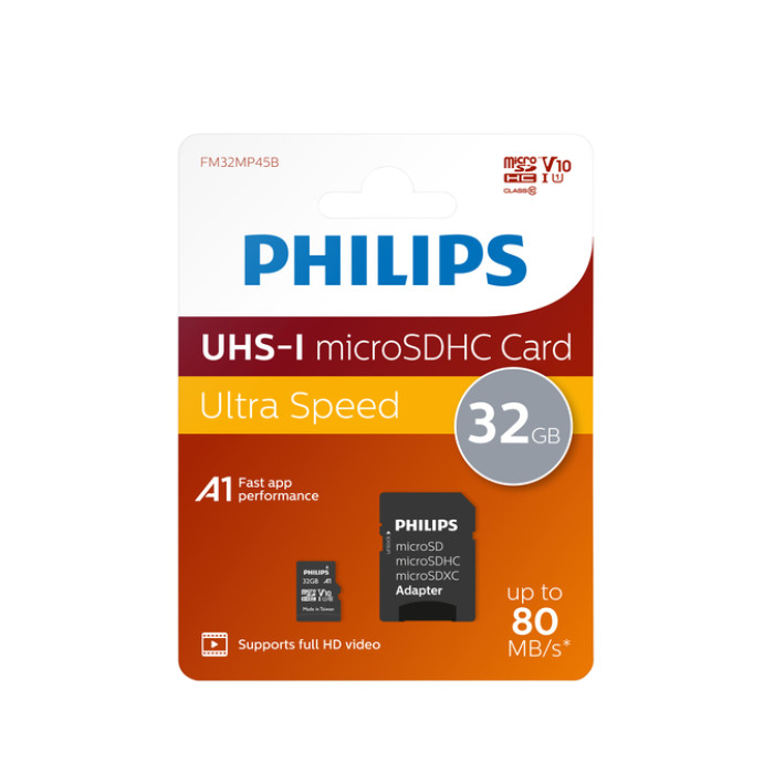 Micro SDHC Card Philips Class 10 UHS-I U1 32GB