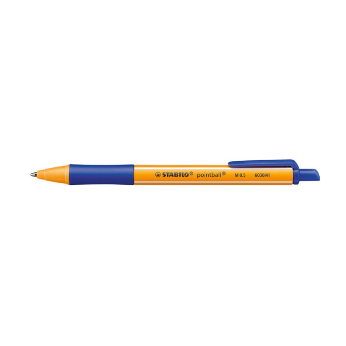 Balpen STABILO pointball 6030/41 medium blauw blister à 2 stuks
