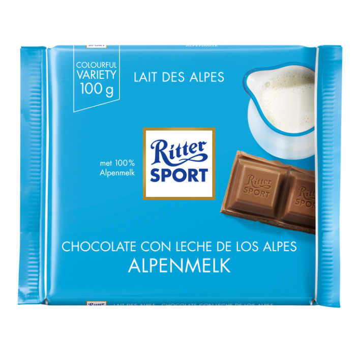 Chocolade Ritter Sport alpenmelk 100gr