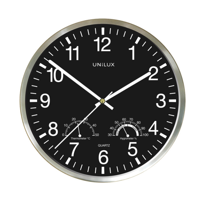 Wandklok Unilux Wetty grijs