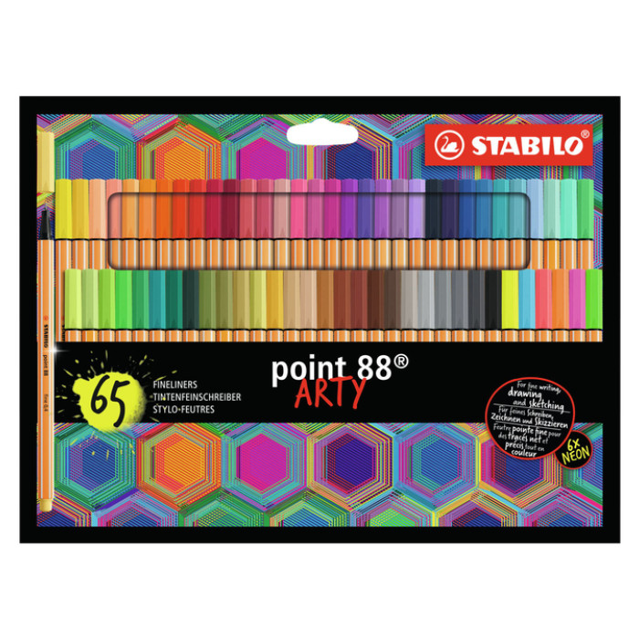 Fineliner STABILO point 88/65 Arty fijn assorti set à 65 stuks