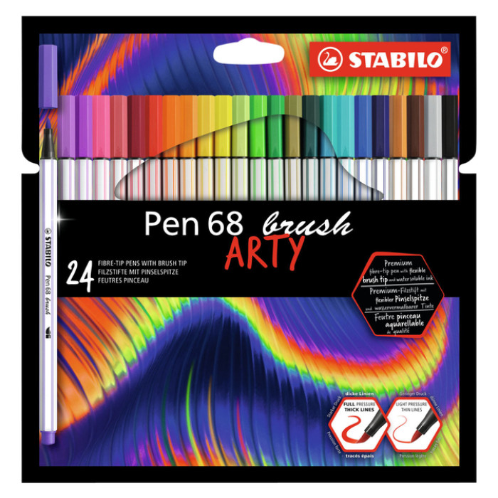 Brushstift STABILO Pen 568/24 Arty assorti set à 24 stuks