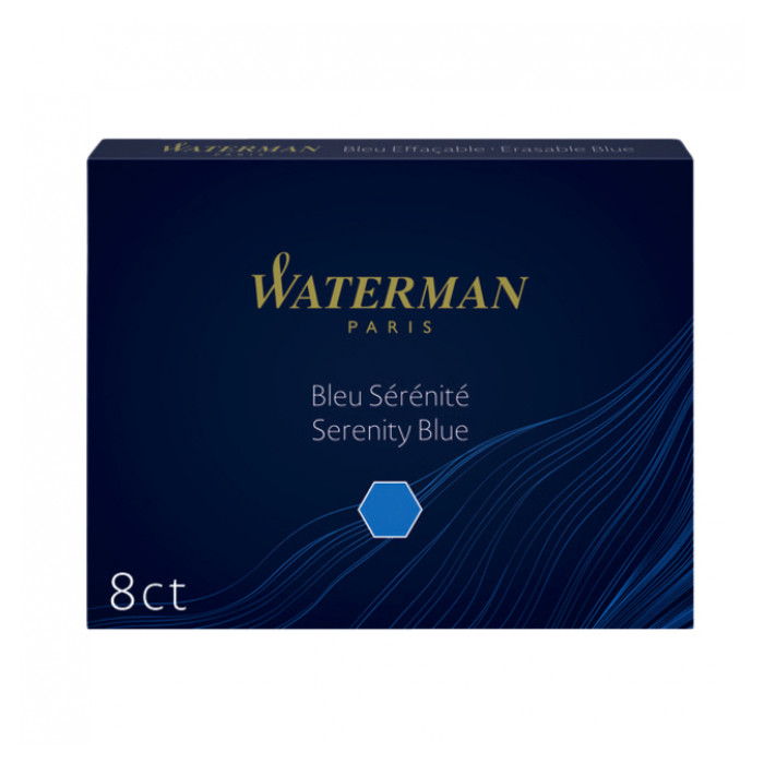 Inktpatroon Waterman nr 23 lang blauw pak à 8 stuks