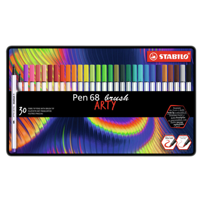 Brushstift STABILO Pen 568/30 Arty assorti blik à 30 stuks