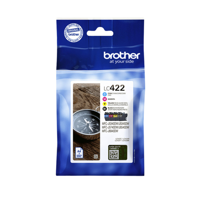 Inktcartridge Brother LC-422VAL zwart 3 kleuren