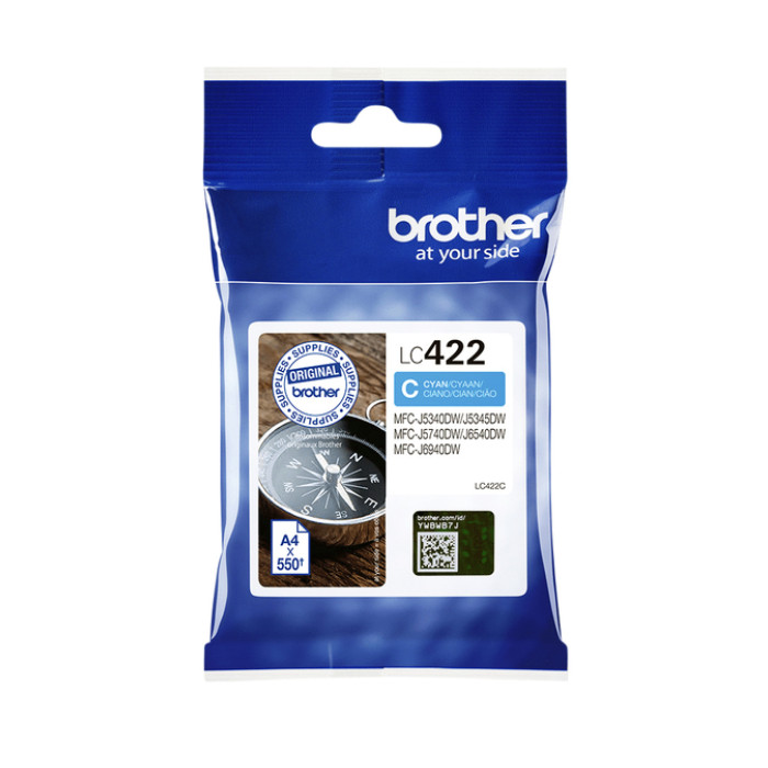 Inktcartridge Brother LC-422C blauw