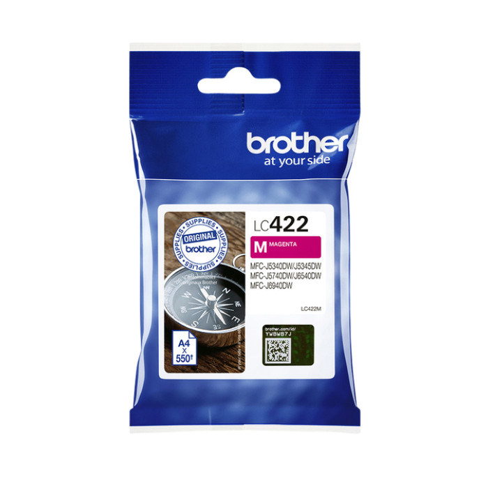 Inktcartridge Brother LC-422M rood