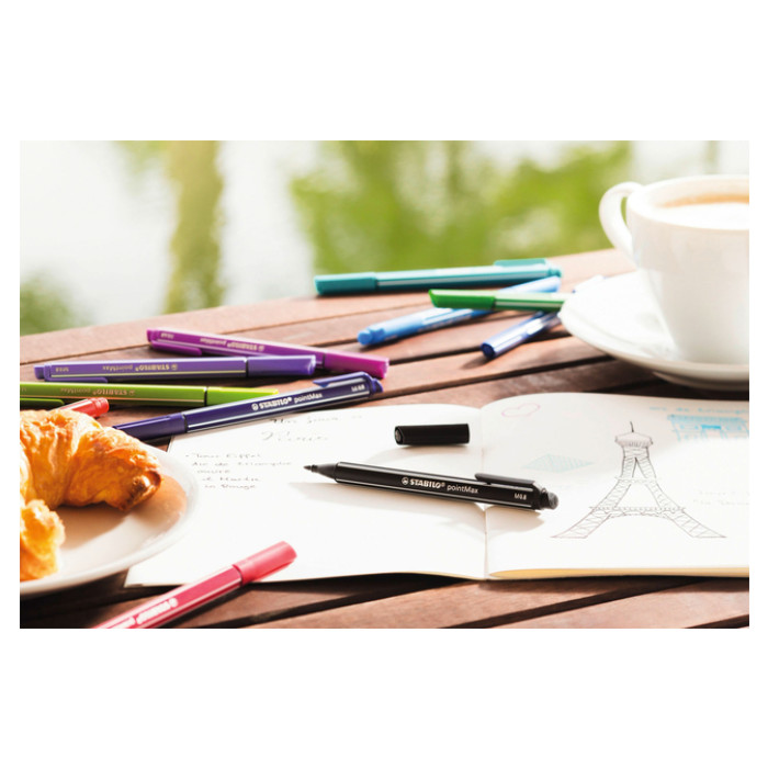 Viltstift STABILO pointMax 488/8 medium assorti pastel etui à 8 stuks