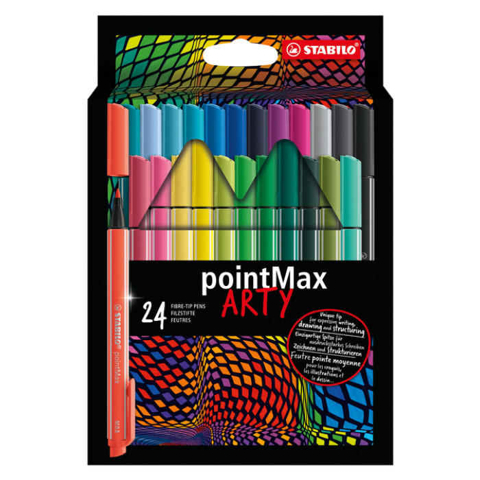 Viltstift STABILO pointMax 488/24 Arty medium assorti etui à 24 stuks