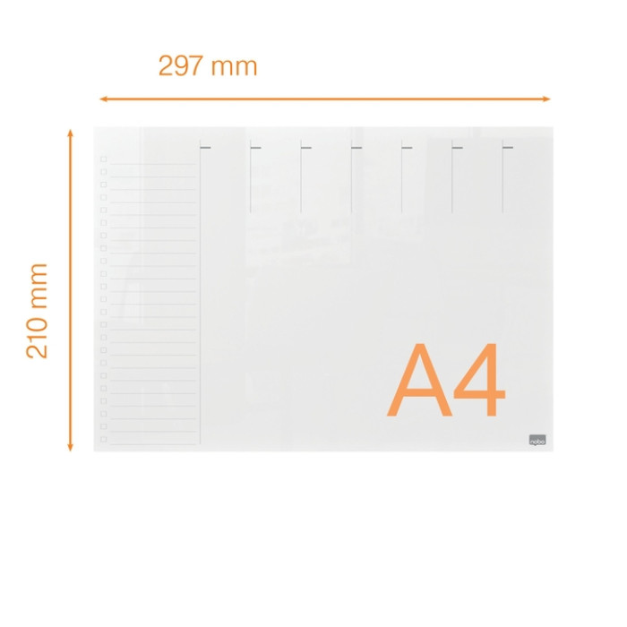 Weekplanner Nobo transparant acryl A4